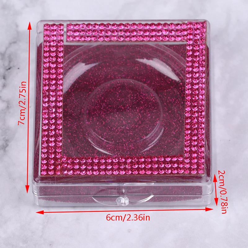 

1Pcs Square Diamond False Eyelash Packaging Box Fake 3d Mink Eyelashes Boxes Diamond Case Lashes Empty Wholesale