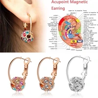 1 pair magnetic slimming earrings lose weight body relaxation massage slim ear studs patch health jewelry girls women best gift