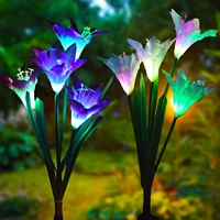 waterproof real flower shape led solar light outdoor garden lawn decorative lamp 2021new year valentines day gift 3 types light