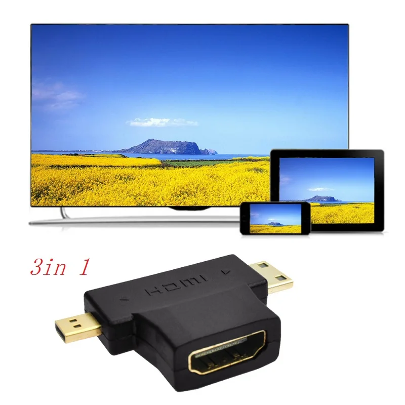 Besegad 3 в 1 дисплей Порты и разъёмы HDMI типа Мама На обоих концах для подключения
