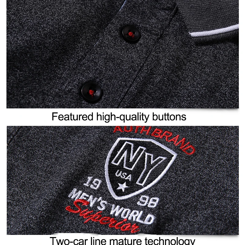 Летняя мужская рубашка поло брендовая одежда однотонная из чистого хлопка