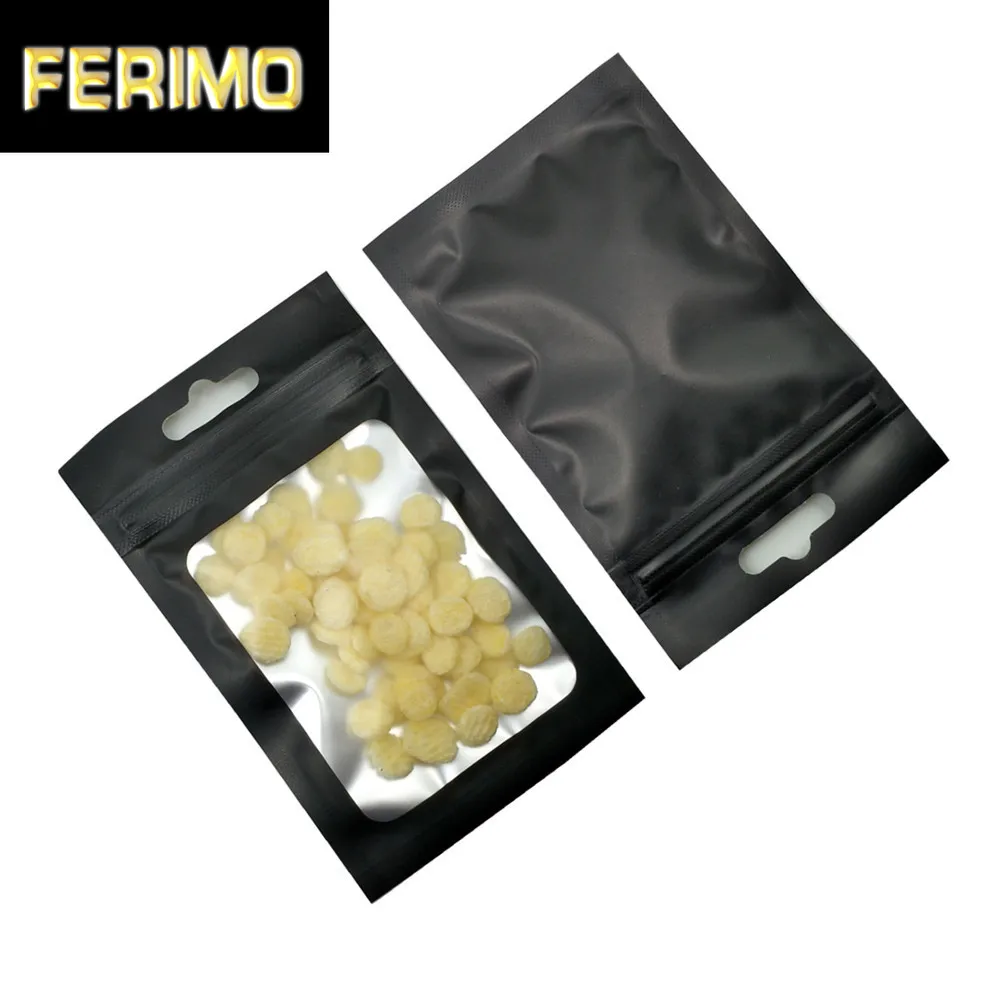 300 шт. черная матовая алюминиевая фольга с замком на молнии Сумка отверстием для