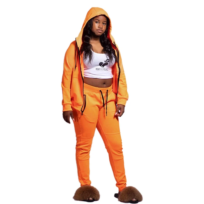 

ZOOEFFBB Two Piece Joggers Women Set Hoodies Long Sleeve Top+Sweatpants Outfits Fall Clothes Lounge Wear Matching Sets Tracksuit