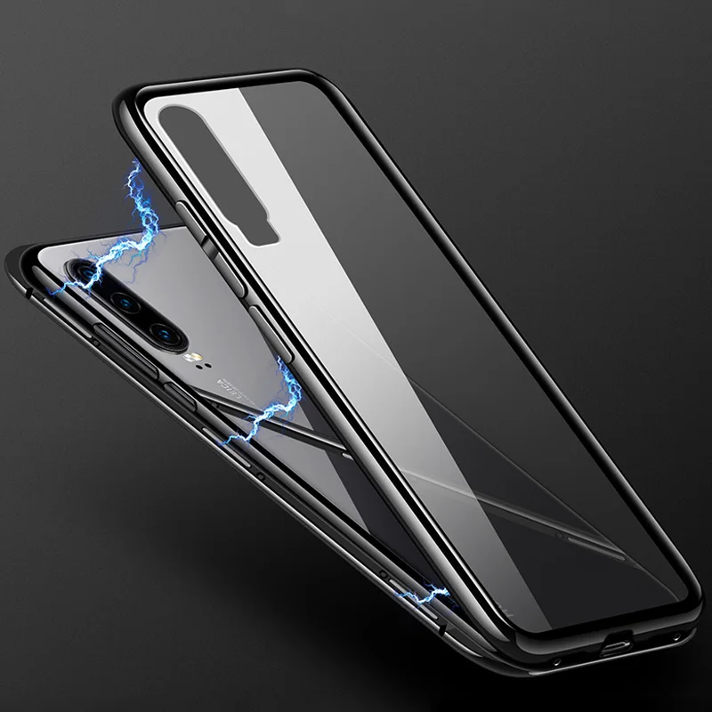 Металлический магнитный стеклянный чехол для huawei P20 P30 Lite P Smart Z Y6 Y7 Y9 Prime Honor 8X9X20 mate 30 Nova 3 3i 5i 5 Pro