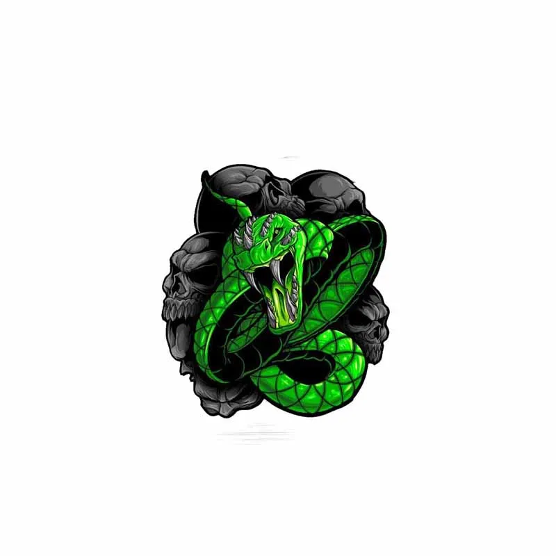 

Classic Animal Snake Car Sticker Personality Skull PVC Decal 13.7cm * 15.1cm