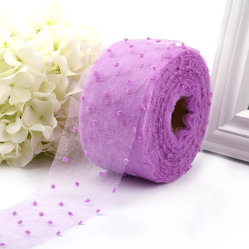 50 м/рулон 6 см однотонные тюлевые ленты из органзы рулон подарочная упаковка