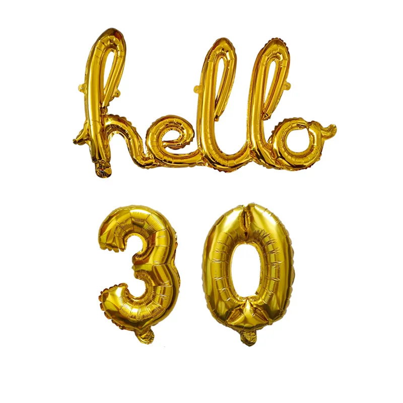 Розовое золото Hello 30 Детские воздушные шары детский душ 21th 30th День Рождения Декор