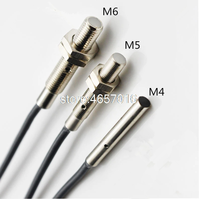 

Free shipping 5PCS/LOT M4 M5 M6 Inductive Proximity Switch Sensor 3 Wire DC10-30V 500HZ 100mA Detecting Distance 1mm NPN/PNP