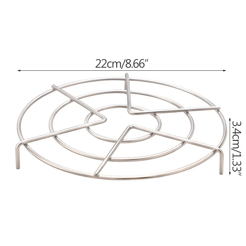 

Household Round Food Steaming Rack Stainless Steel Pressure Cooker Vegetable Rack Kitchen Tool Gadget