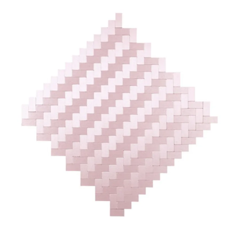 

11pcs/Box Pink Aluminum Plastic Plate Mosaic Tile Self Adhesive TV Background Wall Sticker with back glueMosaic Wall Decoration