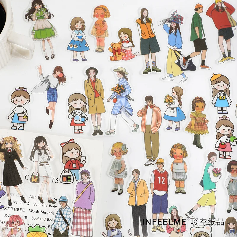 40 шт./лот милые девушки Васи наклейки Kawaii DIY Дневник Журнал альбом Скрапбукинг