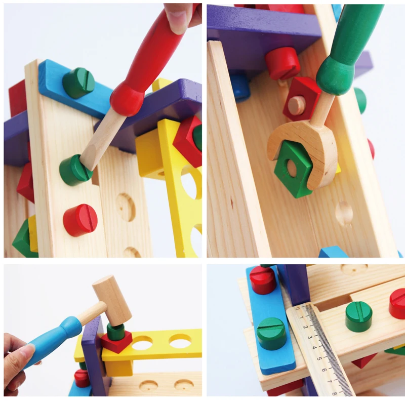 Детская деревянная развивающая игрушка Многофункциональный счастливый