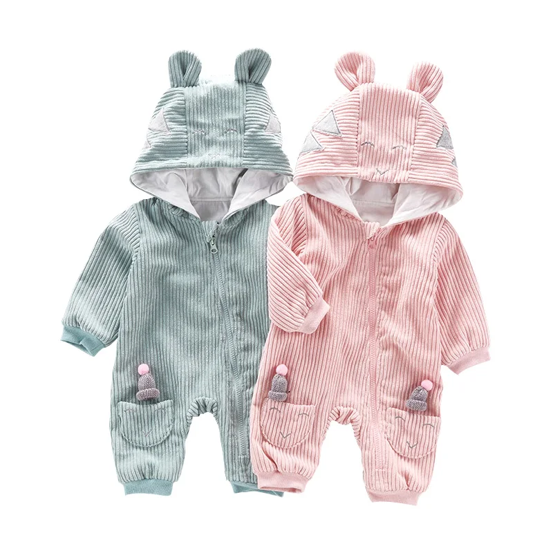 Одежда для малышей лиса медведя Комбинезоны малышек новорожденных облегающий