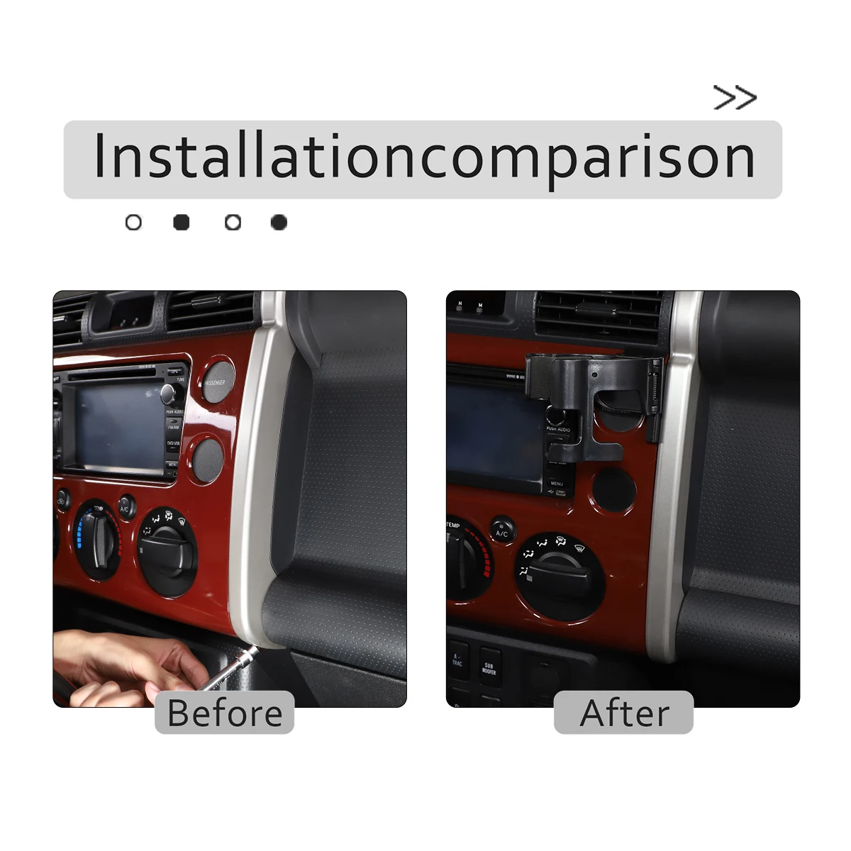 st car accessories stainless steel center console multifunction phone mobile bracket holder mounts for toyota fj cruiser 07 2021 free global shipping