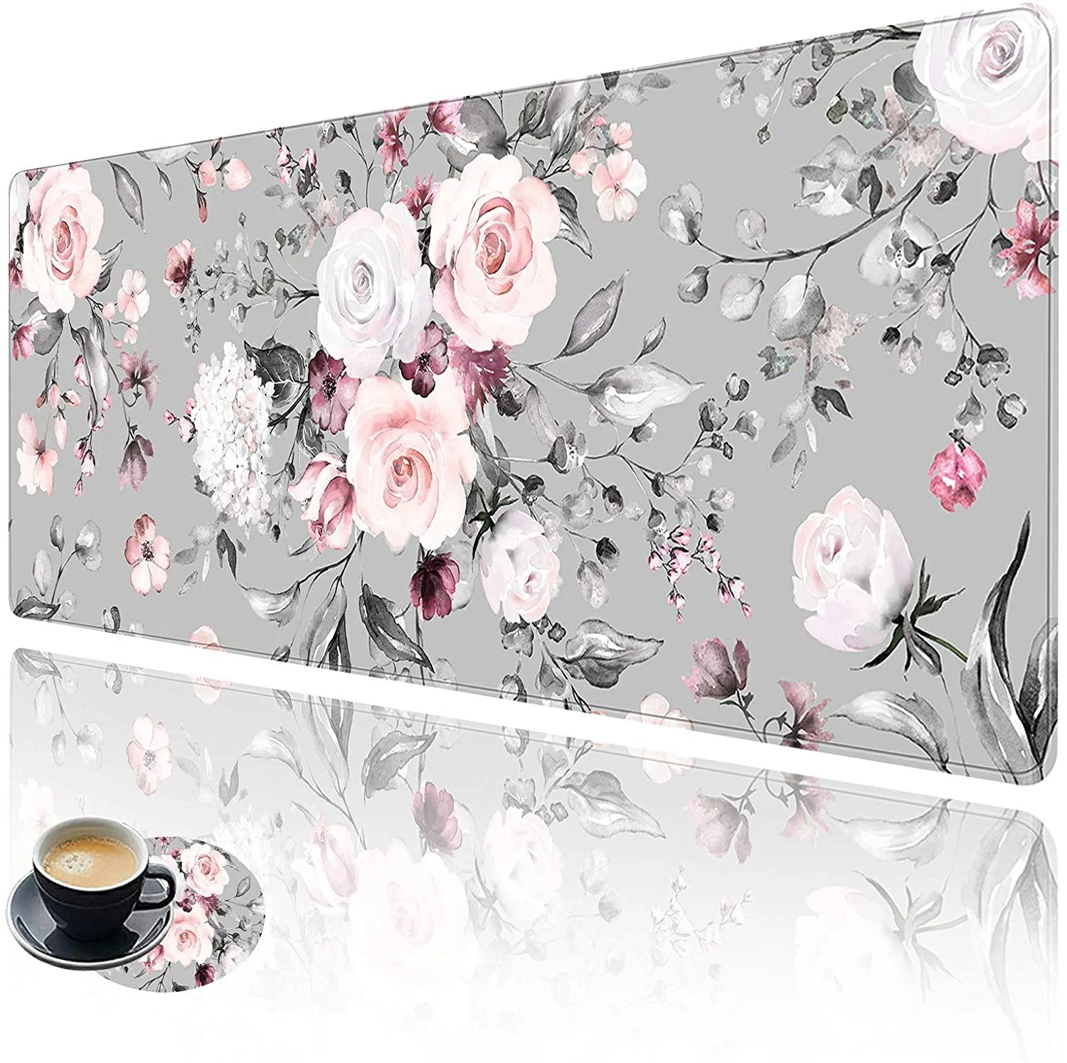 

Mousepad Home New XXL Computer Mouse Mat Desk Mats Keyboard Pad Pink Flower Soft Gamer Carpet Anti-slip Office Desktop Mouse Pad