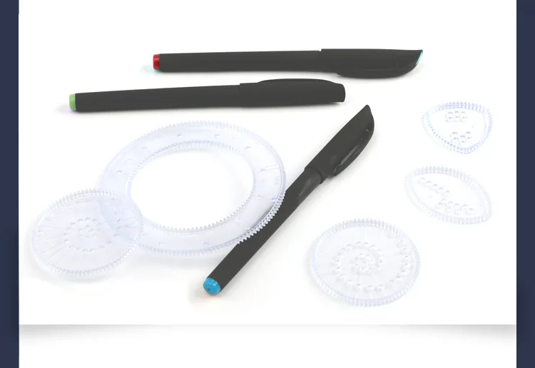 22 шт., Spirograph игрушки для рисования, набор, Переплетенные шестерни и колеса, аксессуары для рисования, креативная развивающая игрушка для детей, игрушка в подарок