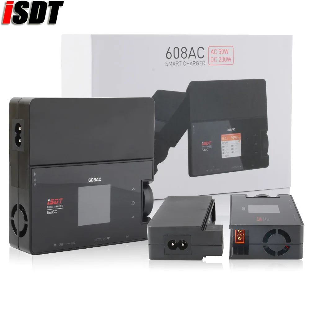 ISDT 608AC AC 60W DC 200W 8A BattGo умное зарядное устройство Dis со съемным блоком питания|Детали