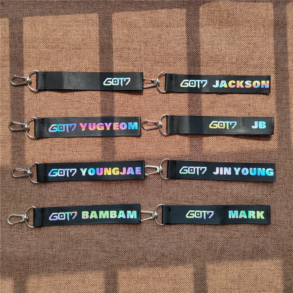 Модный Лазерный строп GOT7 1 шт. веревка для ключей с именем поставки kpop высокое