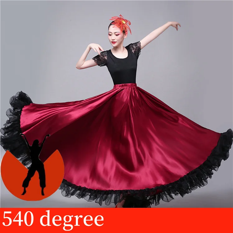 Танцевальный Костюм для фламенко для женщин Vestido Sevillana Gypsy Испания Фламенго леди танцевальное платье юбки фламенко сценическая танцевальная одежда SL1447 - Цвет: style 3 540