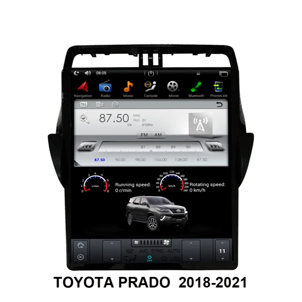

Автомобильный GPS-навигатор в стиле Теслы, экран 17 дюймов, Android 9,0, для TOYOTA PRADO 2018-2021, автомобильный радиоприемник, мультимедийный плеер, головное устройство