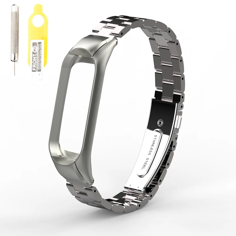 301-BXGSX-Silver E-ZONE mi band 3 металлический ремешок для Xiaomi mi Band 3 Браслет Смарт-часы Band 3 аксессуар - Цвет: 301-BXGSX-Silver