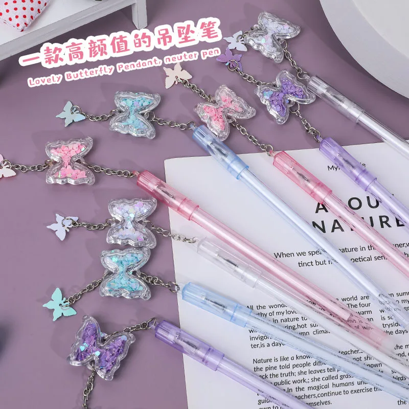 0 5 мм kawaii butterfly гелевая ручка с подвеской Новинка карамельных цветов для детей