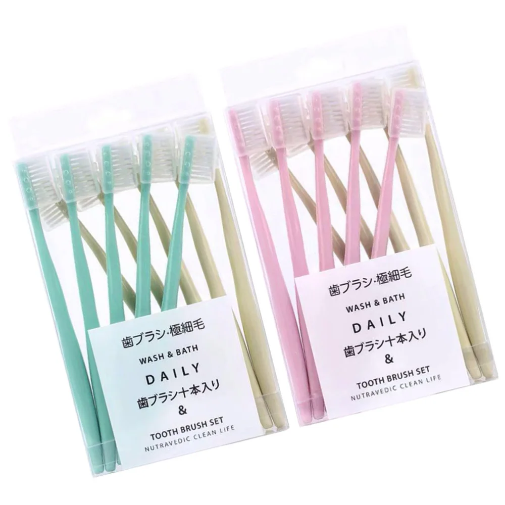 

20pcs Ultra Toothbrush Manual Dental Care Small Head Toothbrushes with Cover (Green and for Each 10pcs)