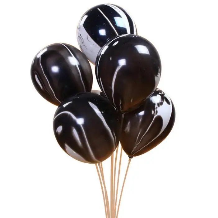 black 10 шт. 10 дюймов живопись воздушные шары Цвета Агата красочные облака масло шар День рождения украшение дома DIY Декор - Цвет: black