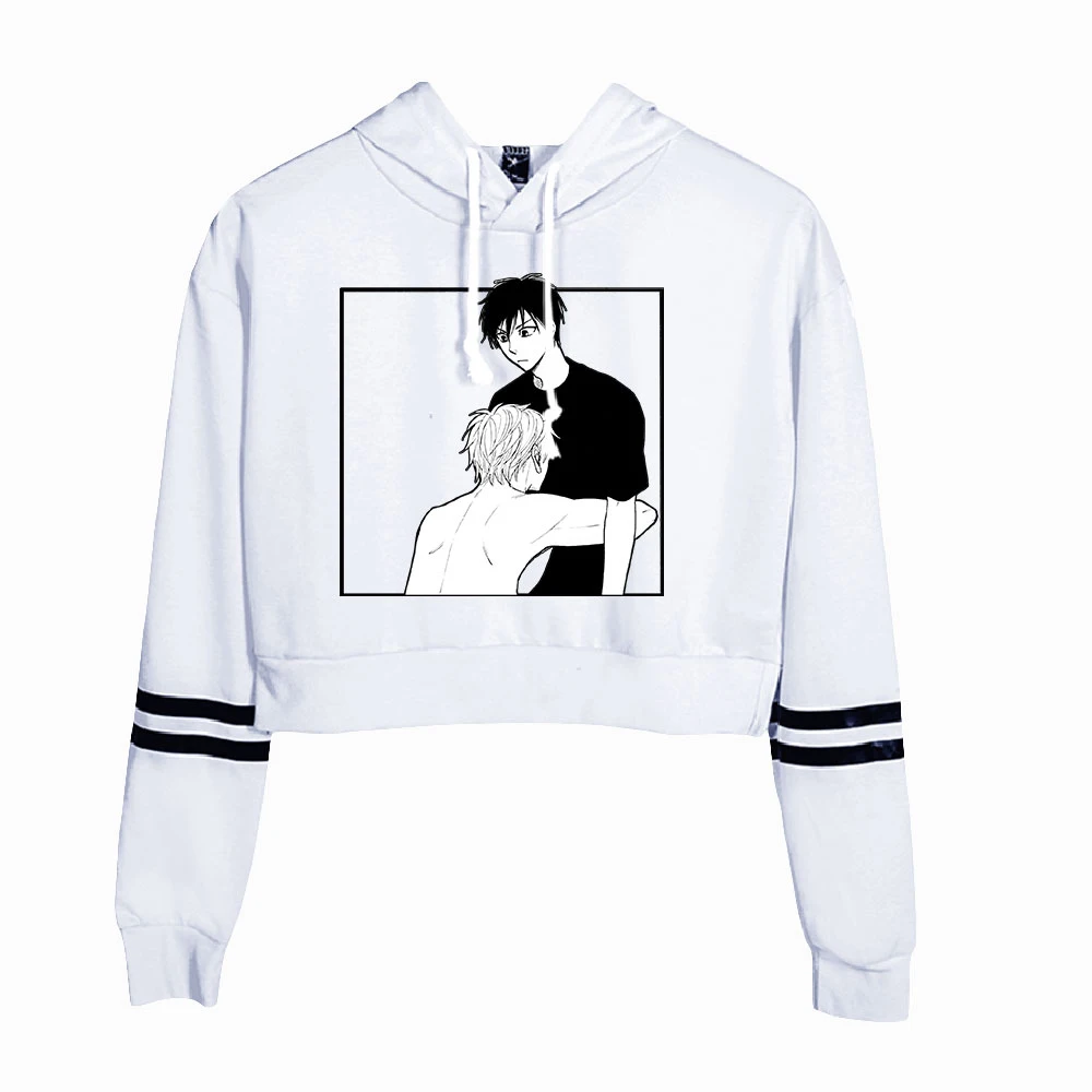 

Candy Color Paradox Hoodie Long Sleeve Navel Cropped Hoodie Women's Pullover Casual Streetwear 2021 Japanese Comic Clothes