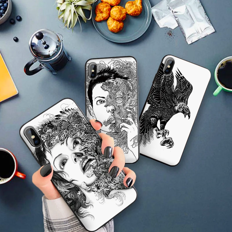 Абстрактные символы Чехлы для мобильных телефонов iPhone X XS MAX XR 6S 7 8 Plus чехол модные