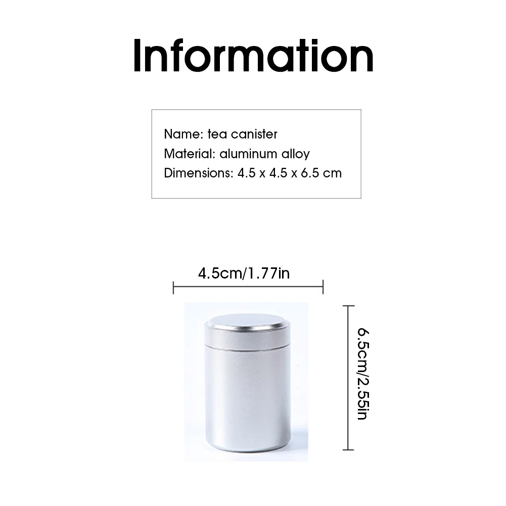 Tea Tin Airtight Smell Proof Canister with Lid Aluminum Containers for Loose Leaf Coffee Sugar Pipe Herb Grinder | Дом и сад
