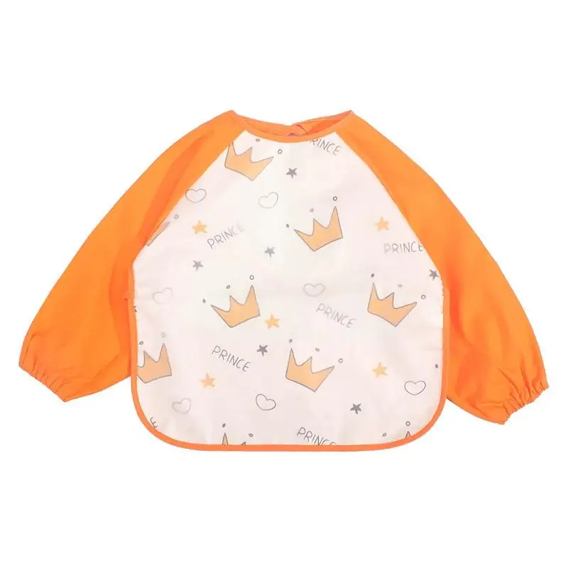 

Baby Cotton Long Sleeve Anti-dressing Bibs Smock Children Apron Waterproof Painting Clothes Autumn and Winter Baby Eating Bib