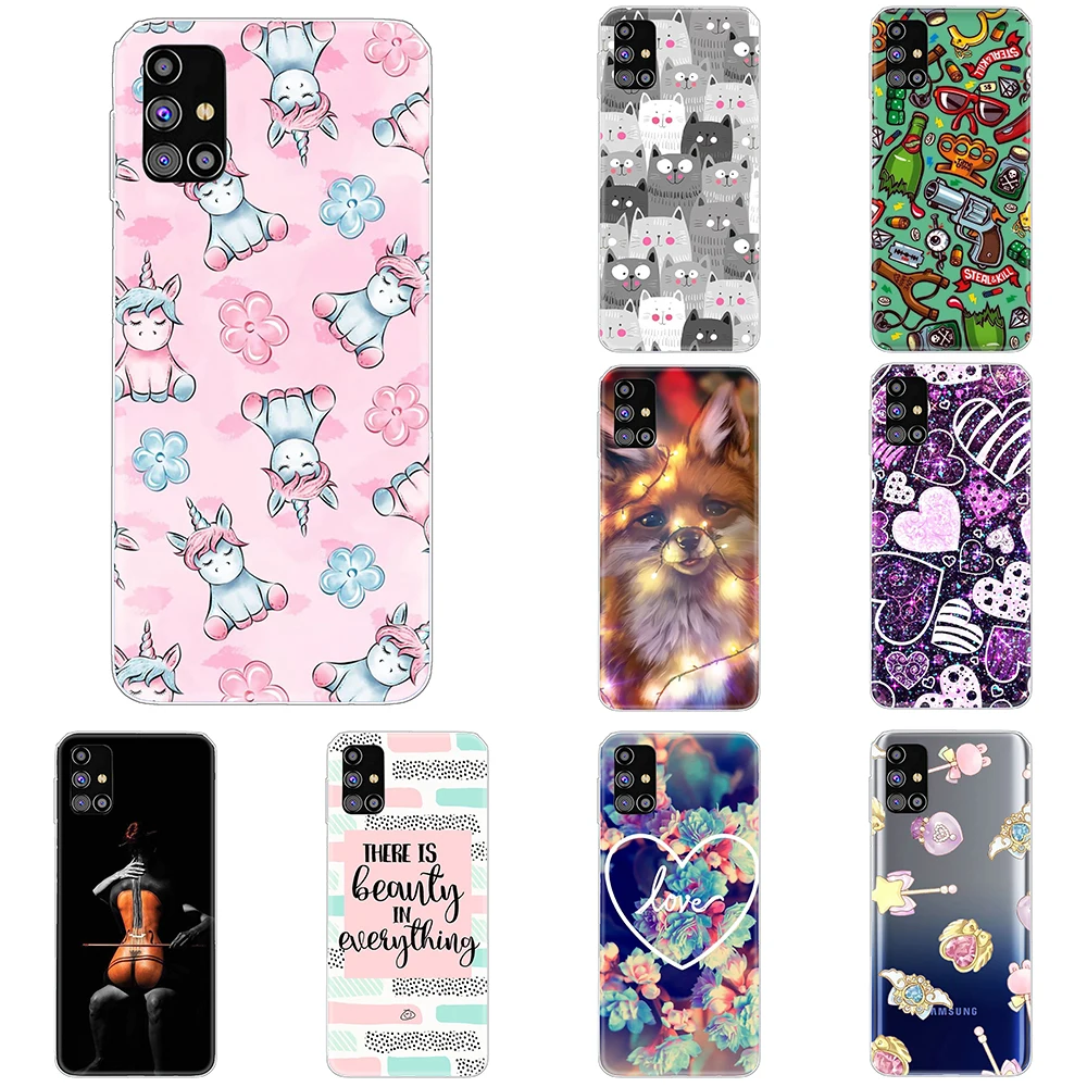 

Silicon Case for Samsung Galaxy M31S Cute Animal Transparent on Galaxy M31S 6.5 inches Case shockproof Funda coque etui bumper