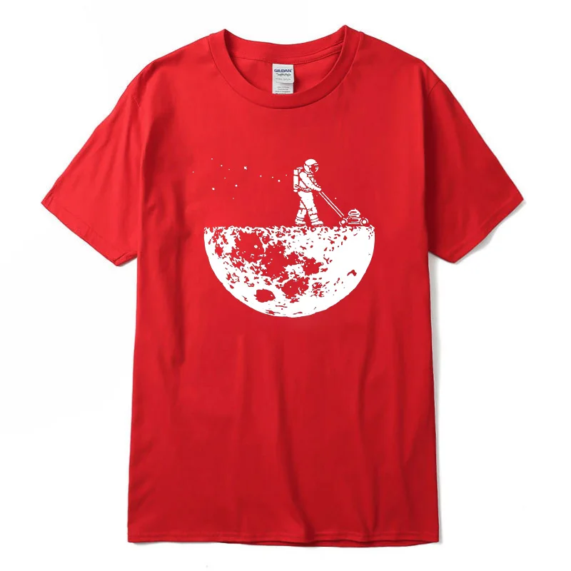 

Highquality 100%cotton Lunar cleaner printing street style casual short sleeve men T shirt cool loose o-neck tshirt male t-shirt