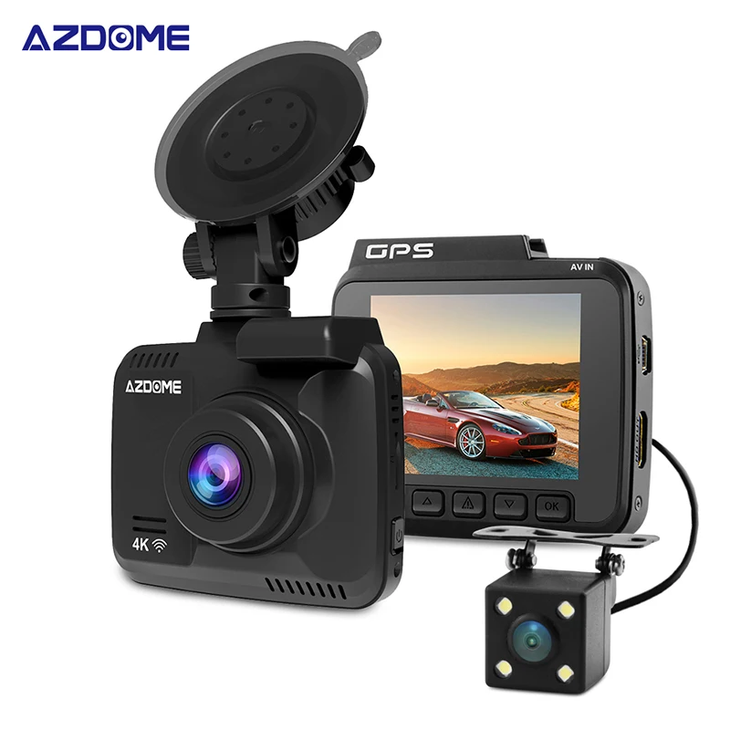 Beliewin GS63H 4K Встроенный GPS WiFi Автомобильный видеорегистратор двойной объектив с