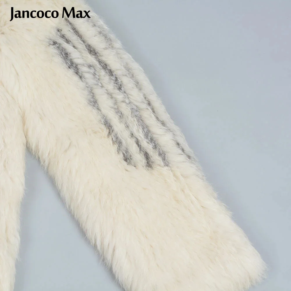 Jancoco Max новые женские длинные пальто из натурального кроличьего меха Высокое