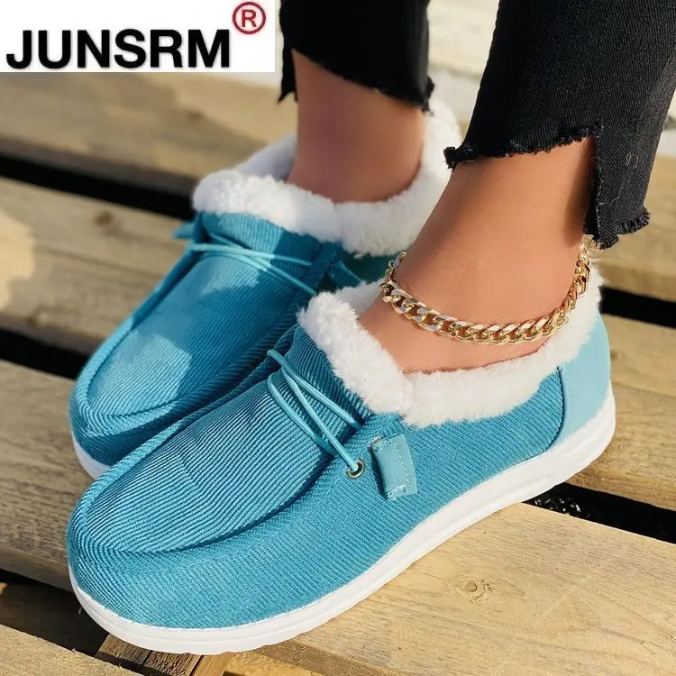 

2021 New Casual Snow Boots Women High Quality Lace Up Thick Fur Warm Winter Boots Women Shoes Fashion Ankle Boots Botas Mujer