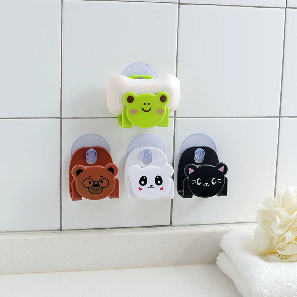 

Cartoon Kitchen Bathroom Hook Soap Towel Sponge Shelf Wall Mount Sucker Holder
