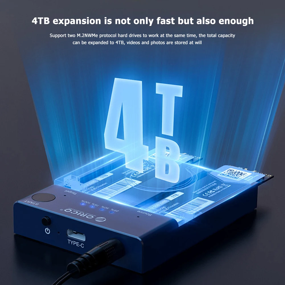 Gamer Computer Laptop Desktops Accessaries Supplies Dual Bay M.2 NGFF NVMe SSD Dock 10Gbps USB 3. 1 Type-C Docking Station