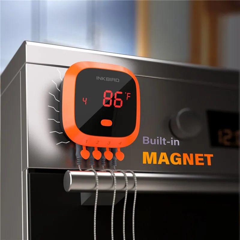 Водонепроницаемый Bluetooth термометр Inkbird для мяса с 4 зондами магнитный