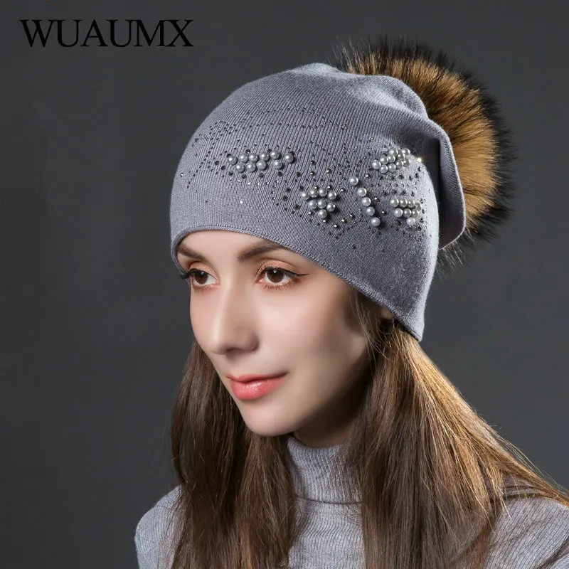 Wuaumx брендовые зимние шерстяные шапки бини для женщин теплая вязаная шапка