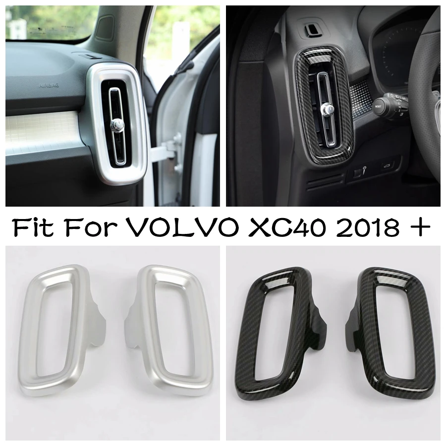 

Interior Accessories For VOLVO XC40 2018 - 2022 Dashboard Side Air Conditioning AC Outlet Vent Cover Trims Carbon Fiber / Matte