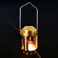 dropshipping candle lantern mini bright aluminium alloy brass night fishing hanging candle lamp for outdoor camping angling