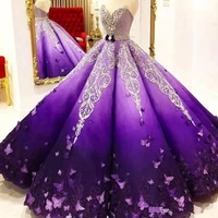 stunning purple princess quinceanera dresses crystal beads sash butterfly lace appliques engagement dress ball gown prom gowns