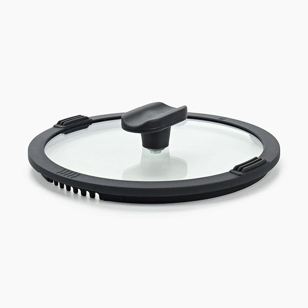 Стеклянная крышка с силиконовыми ободом и ручкой D 20 | Дом сад