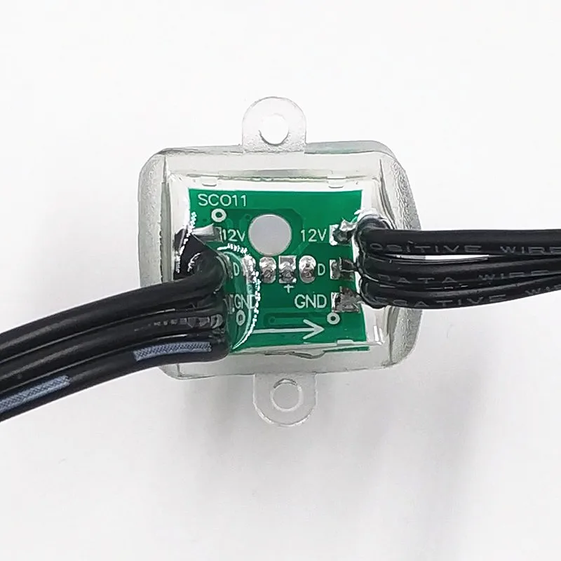 DC12 в 50ct WS2811 квадратный светодиодный пиксельный черный провод 18awg с ray wu/paul