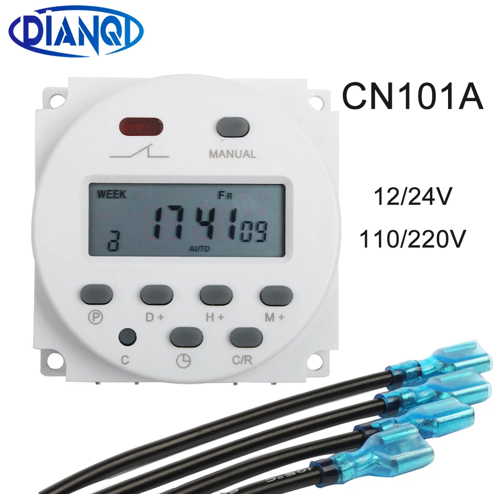 

CN101A 220V 110V 12V 24V Digital LCD Power Timer weekly 7days Programmable Time Switch Relay Timer 10A With Clock Light Timer