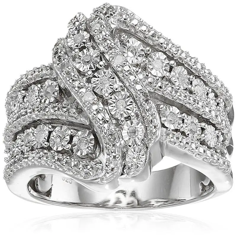 

Best Seller in Europe and America Creative Ring Personalized Women's Curve Diamond Full Diamond Boutique Ring Ring Rings