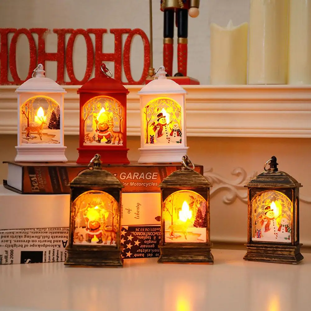Новое Рождественское украшение маленькая ветряная лампа подсвечник старый