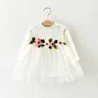 Весенние милые платья для маленьких девочек, Цветочная пачка с длинным рукавом, платье принцессы, Детский костюм, одежда для маленьких девочек, одежда bebes #45